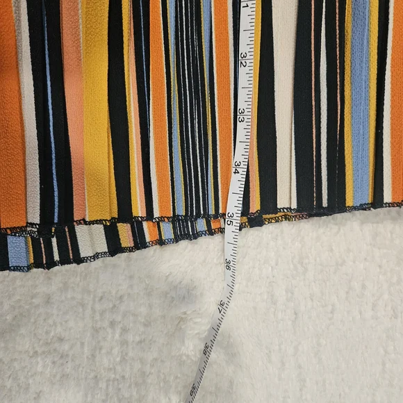 NEW Bershka Wide Leg Colorful Pants Size L Baggy Stripes Bohemian Retro 70s - Picture 6 of 7